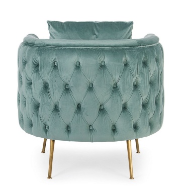 Fotoliu Tenbury Tiffany capitonat, din catifea, 83x77x79.5 cm - Img 4