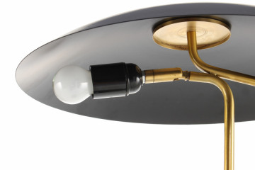 Lampa decorativa din fier/marmura Kayani neagra /aurie /neagra, un bec - Img 8
