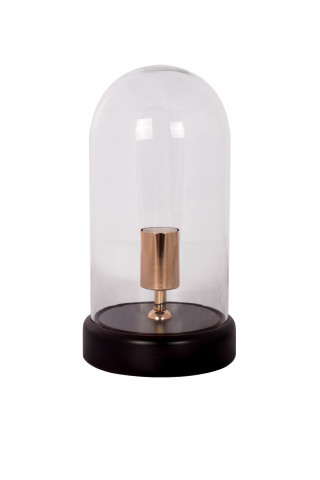 Lampa decorativa din sticla/lemn Ceti neagra, un bec