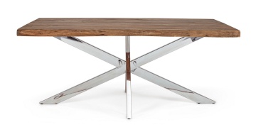 Masă dining extensibilă Arkansas, 10 persoane, cu blat din lemn de acacia, 180-260x90 cm - Img 5