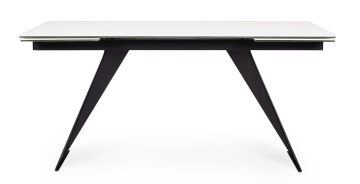 Masă dining extensibilă pentru 8 persoane, cu blat ceramic și picioare din oțel, 160-240x90x76 cm - Img 5