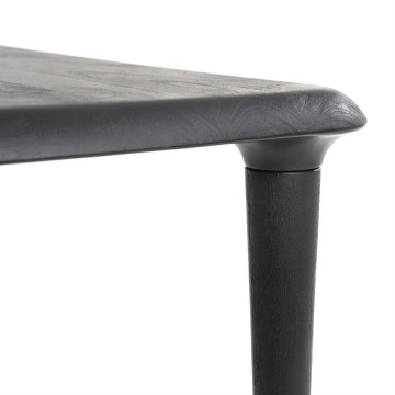Masa dreptunghiulara din lemn de mango Jiska 200x100 cm neagra - Img 2