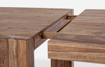 Masă extensibilă Sunderland, 10 locuri, din lemn de sheesham, finisaj natural, 175-265x90x76 cm - Img 6
