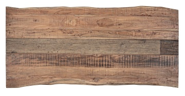 Masă Nottingham pentru 8 locuri, cu blat din lemn de salcâm și inserție din lemn reciclat, picioare din oțel, 220x100x77 cm - Img 7