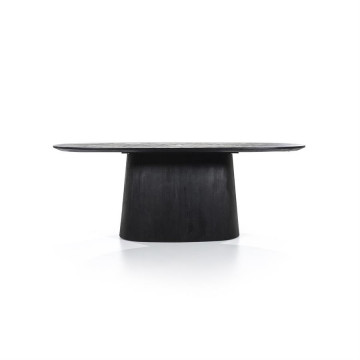 Masa ovala din lemn de mango Aron 200x110 cm neagra