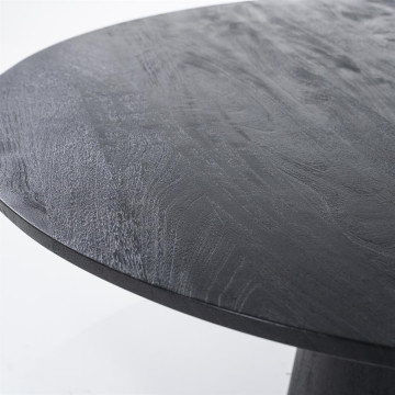 Masa rotunda dinlemn de mango Aron 130x76 cm neagra - Img 2