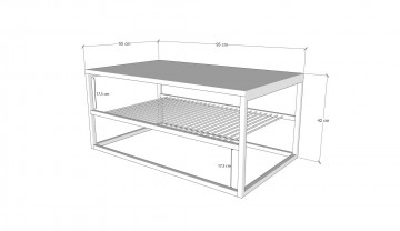 Masuta de cafea dreptunghiulara Asude cu aspect de marmura neagra 95x55 cm - Img 4