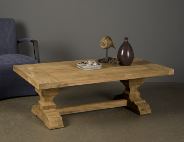 Masuta de cafea dreptunghiulara din lemn 135x75x45 cm maro - Img 2