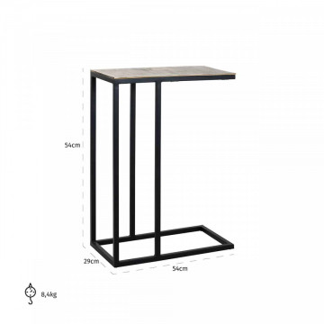 Masuta de cafea dreptunghiulara din metal Calloway 54x29x54 cm aurie - Img 5