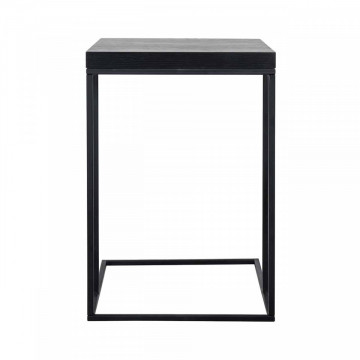 Masuta de cafea dreptunghiulara din stejar si metal Oakura 65x55x45 cm neagra - Img 4