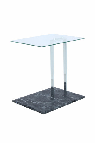 Masuta de cafea dreptunghiulara din sticla cu spatiu de depozitare Julius 45,7x35,5x49 cm transparent/negru - Img 1