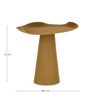Măsuță de cafea Lalita, rotundă, din aluminiu, finisaj mat, muștar, 41x41 cm - Img 2
