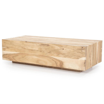 Masuta de cafea patrata din lemn de mango Tom 130x76 cm naturala - Img 1