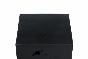 Masuta de cafea patrata din lemn de tec Radix 45 cm neagra - Img 3
