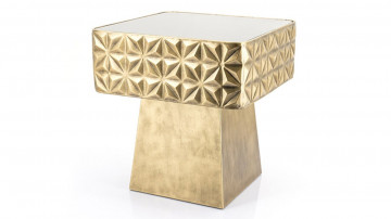 Masuta de cafea patrata din metal Blake 45x48 cm aurie - Img 1