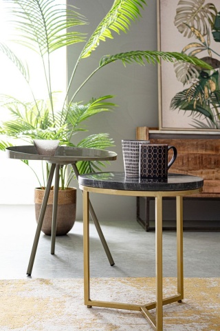 Măsuță de cafea Prescott, rotundă, din marmură, diametru 37.5 cm, înălțime 41 cm - Img 4