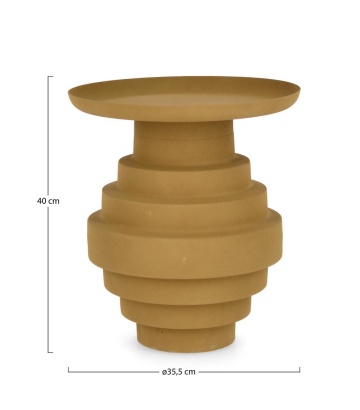 Măsuță de cafea rotundă Amba, din oțel muștar mat, diametru 35.5 cm - Img 2