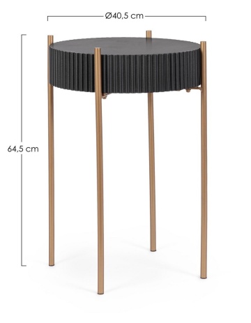 Măsuță de cafea rotundă Darcy, cu blat din MDF și picioare din oțel, diametru 40.5 cm, înălțime 64.5 cm - Img 2