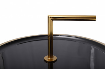 Masuta de cafea rotunda din fier 42,5x42,5x29 cm negru / auriu - Img 3