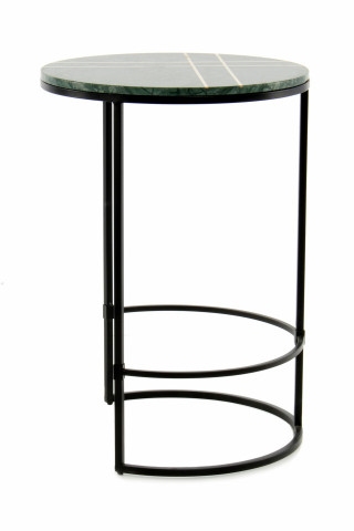 Masuta de cafea rotunda din marmura Louis 44.5x44.5x64 cm verde - Img 3