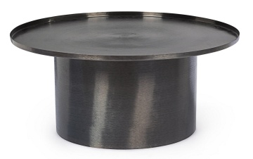 Măsuță de cafea rotundă Kalpita, diametru 80 cm, din oțel cu finisaj nichel negru