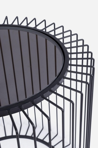 Măsuță de cafea rotundă Kieran, din metal și sticlă securizată, diametru 50 cm - Img 3