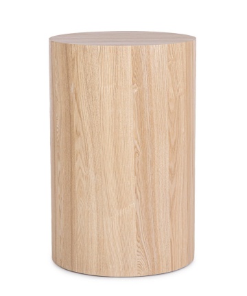 Măsuță de cafea Stanwood, diametru 38 cm, din MDF cu furnir de frasin, natur, 38x58 cm - Img 4