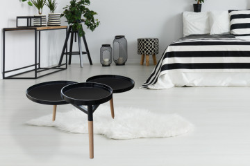 Masuta de cafea triplet Butler 86,5x71x50 cm neagra - Img 5