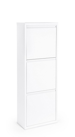 Pantofar Fredys cu 3 uși basculante, din oțel vopsit electrostatic, alb, 50x25x133 cm