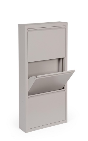 Pantofar metalic Eyvin, 3 uși rabatabile, taupe, 50x15x106 cm - Img 6