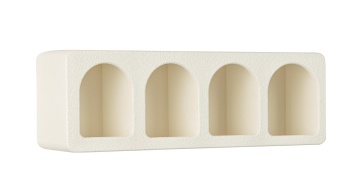 Raft de perete dreptunghiular din MDF, alb cremos, 60x15x20 cm