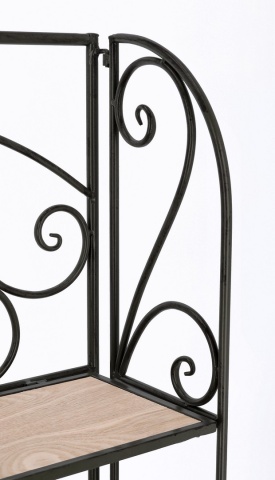 Raft Guenda cu 3 polițe, din metal și MDF, negru, 60x28x127 cm - Img 5