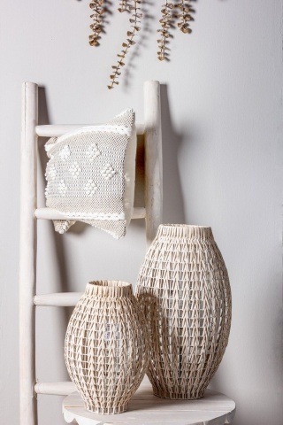 Scară decorativă Sahel, din crengi de tec, finisaj alb antichizat, 150 cm - Img 6