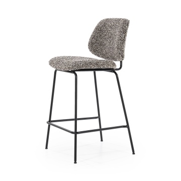 Scaun de bar Jon din Țesătură și metal taupe - Img 2