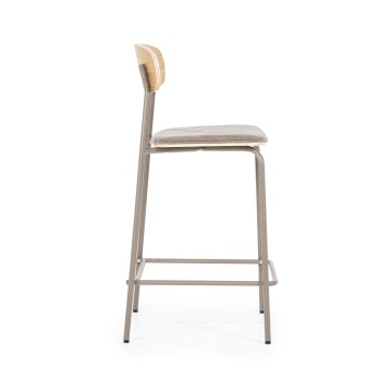 Scaun de bar Skoladin lemn de frasin taupe 95 cm - Img 9