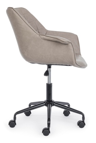Scaun de birou Joshua, reglabil, cu brațe, din piele ecologică, taupe, 53x60x82 cm - Img 5
