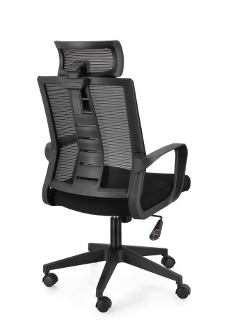 Scaun de birou Roman, cu brațe, reglabil, din plasă, negru, 62x56x115-125 cm - Img 2