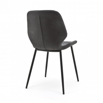 Scaun din piele sintetica Seashell negru - Img 2