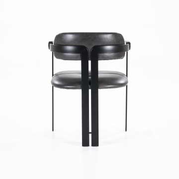 Scaun Morris din piele si metal negru - Img 6