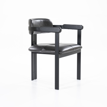 Scaun Morris din piele si metal negru - Img 10