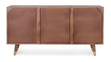 Servanta Dhaval, 2 uși și 4 sertare, lemn mango și salcâm reciclat, aplicații metal, 150x40x78 cm - Img 4