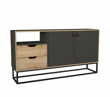 Servanta din pal melaminat Dolores antracit 150x80x35 cm