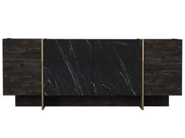 Servanta din pal melaminat Veyron neagra 180x75,5x46,6 cm - Img 7