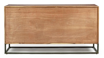 Servanta Egon, 3 uși, stil nordic, din lemn de acacia și oțel, 145x40x76 cm - Img 4