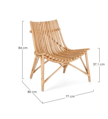 Set 2 Fotolii lounge Menendez, din ratan, natural, 77 x 80 x 84 cm - Img 3