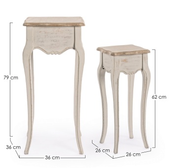 Set 2 Măsuțe de cafea Clarisse, din lemn paulownia și MDF, finisaj mat - Img 3