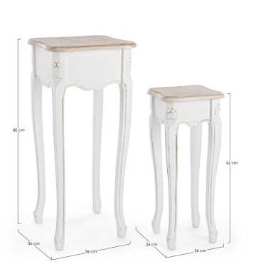Set 2 Măsuțe de cafea Justine, din lemn de Paulownia - Img 2