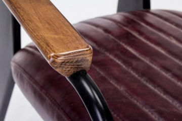 Set 2 scaune Nelly, cu brațe, piele ecologică, bordo, 60x63x81 cm - Img 6