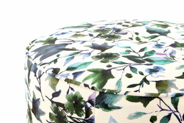 Set 2 tabureti tapitati cu imprimeu floral Indira multicolori/albi - Img 6