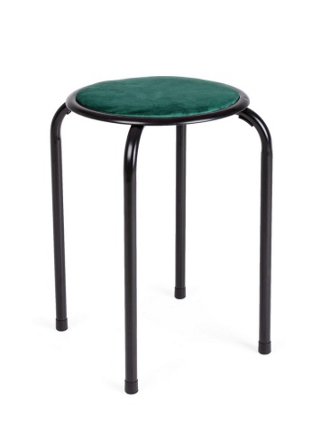 Set de 10 taburete Amal din catifea, verde smarald, 30 x 45 cm